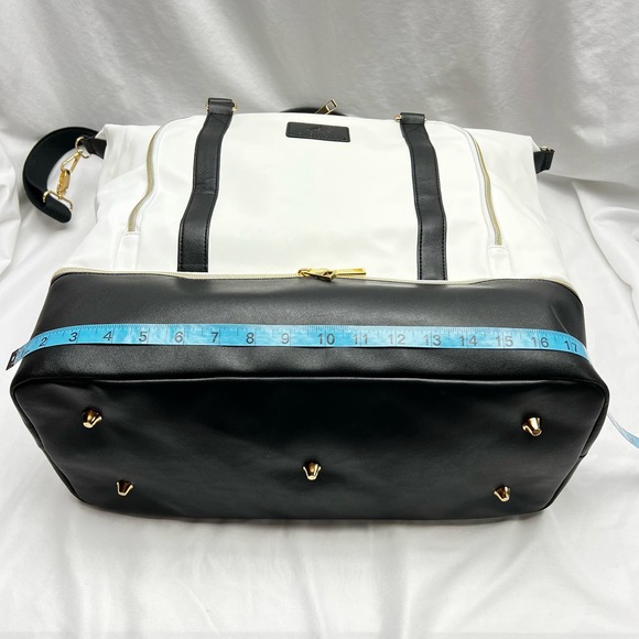 Ava Kensington Weekender Black And White Travel Tote Bag Shoulder Strap Unisex - Picture 8 of 10